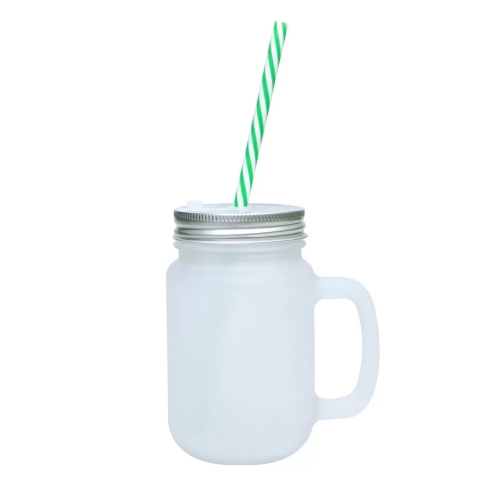 Jarra com Tampa Canudo Verde 475ML Fosco-2087L