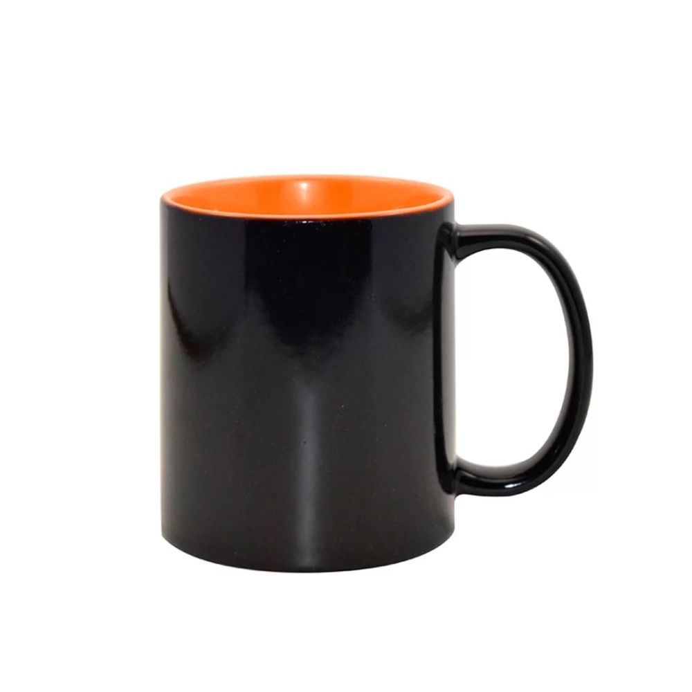 Caneca Mágica Semi Brilho Preto Interior Várias Cores