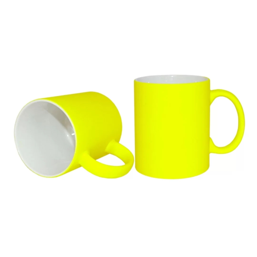 Caneca Reta Fluorescente Amarela-527L