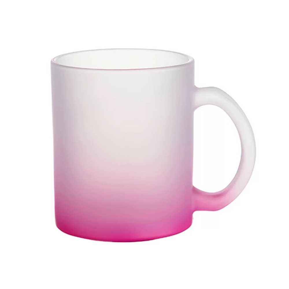 Caneca Vidro 325ML Fosco Degradê Colorido