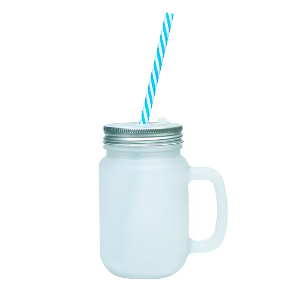 Jarra com Tampa Canudo Azul 475ML Fosco-2089L