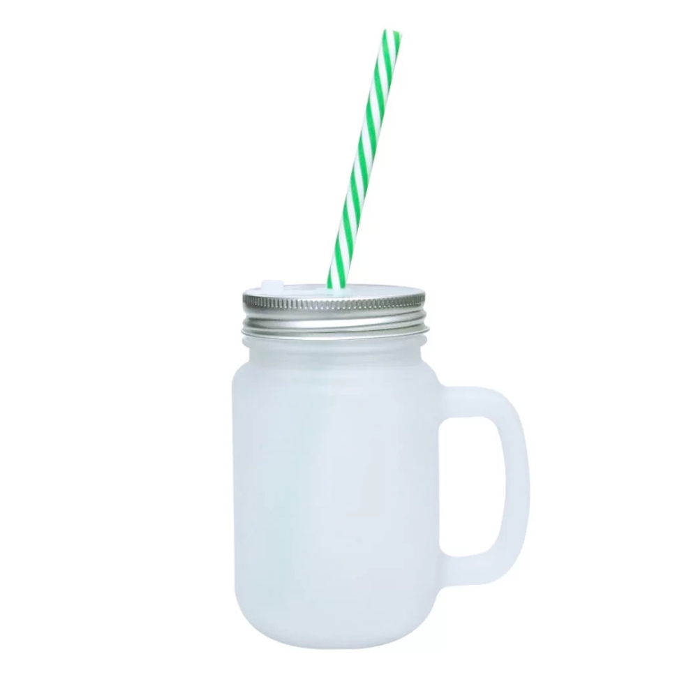 Jarra com Tampa Canudo Verde 475ML Fosco-2087L