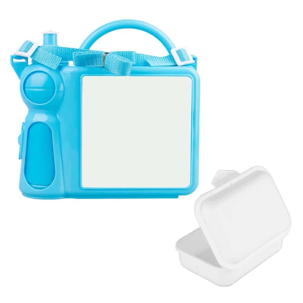 Lancheira com Pote Plástico Azul-3542L